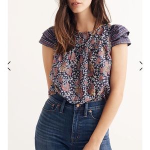 Madewell Blouse: Story Top in Fan Floral Mix Size 0